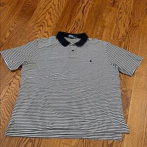 Ralph Lauren Black and White Striped Polo Shirt